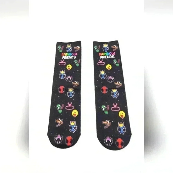 Rainbow Friends cartoon socks one size NEW - Picture 1 of 2